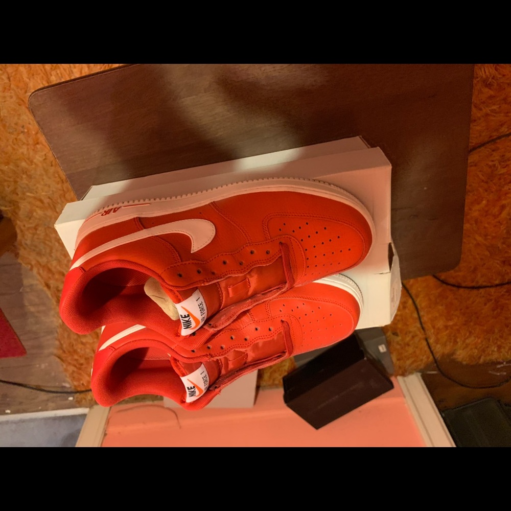 Red leather Air Force 1’s - Picture 2 of 3